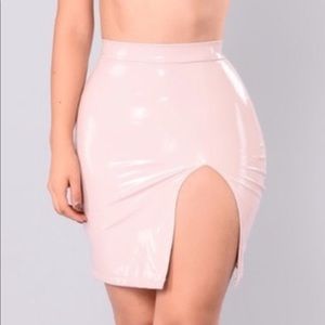 Pink latex skirt